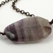 Necklace gemstone chain rainbow purple fluorite modern minimalist bold nisex flat slab fine lightweight aluminium copper tone free shipping