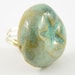 ring adjustable aqua olive green glazed ceramic pastel organic nature modern sea starfish star beach free shipping