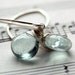 Teal Quartz Gemstone Earrings, Blue Green Quartz Wire Wrapped Smooth Heart Briolettes on Handmade Sterling Silver Earwires