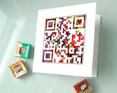 Father's Day card - I Love You Dad  or Personalized Message for an Additional 3 Dollars - geek, tech dad - QR Code Art