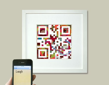 Laugh or personalized message for an additional 5 dollars - motivational saying art - QR code square art print - wall art - spiritual art