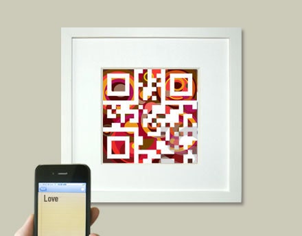Love Signage - Love print or personalized message for additional 5 dollars - birthday, wedding and anniversary gift - QR code square art