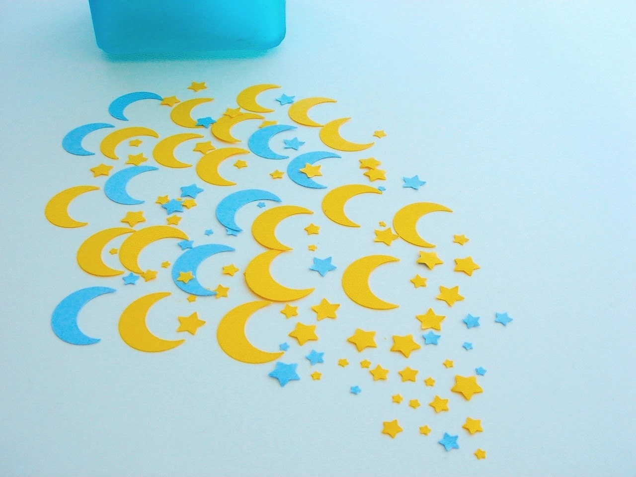 200 Pieces of Twilight, Stars and Moon Hand Punched Confetti - Perfect for Weddings, Showers and Anniversaries