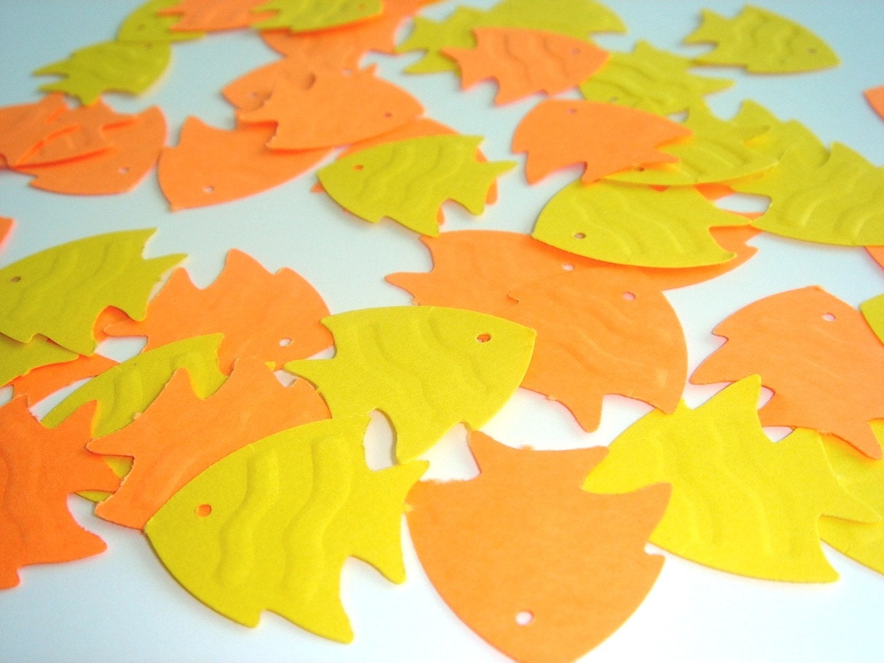 200 Pieces - Tropical Fish Hand Punched Confetti - Perfect for Wedding, Birthdays, Showers available in your choice of colors