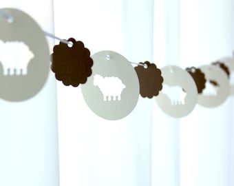 6 Foot Sweet Little Sheep Garland - available in your choice of colors - Party Banner Garland perfect for Parties, and Baby Showers