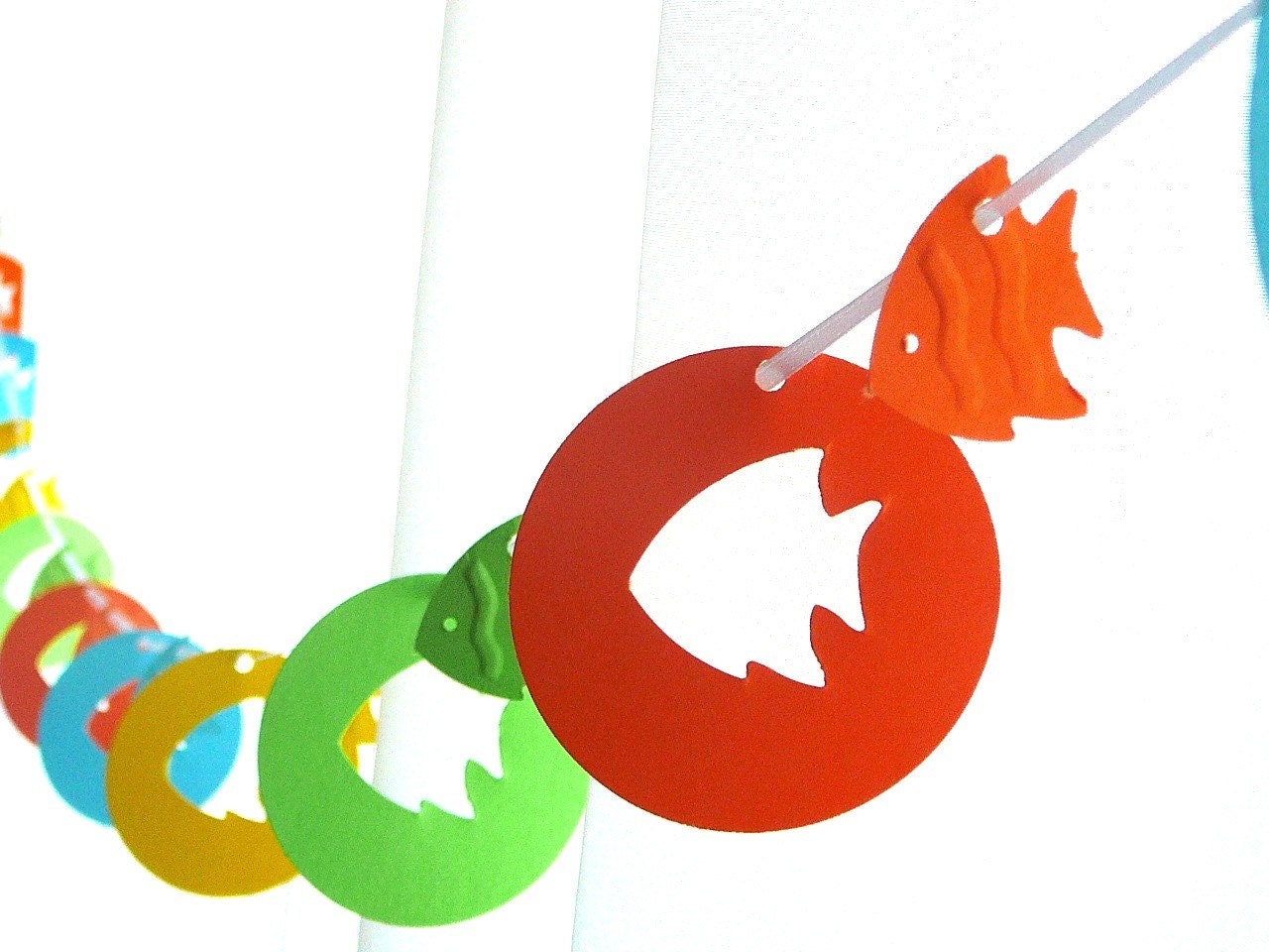6 Foot - Tropical Fish Garland - available in your choice of colors  -  Party Banner Garland perfect for Parties, Bridal or Baby Showers