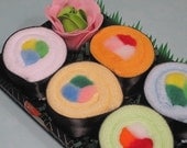 Baby Sushi Gift Set - Baby Washcloth Shower Gift - Neutral Gender - Rainbow Roll