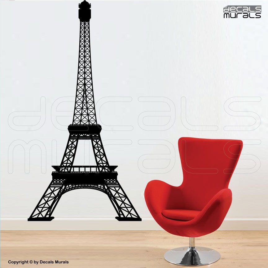 Wall decals EIFFEL TOWER Large detailed surface graphics interior decor by Decals Murals 40x82
