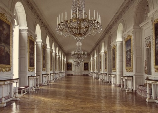 Travel Photography - Versaille Grand Trianon - French Baroque - French Decor - Chandelier - Marie Anoinette - Elegant