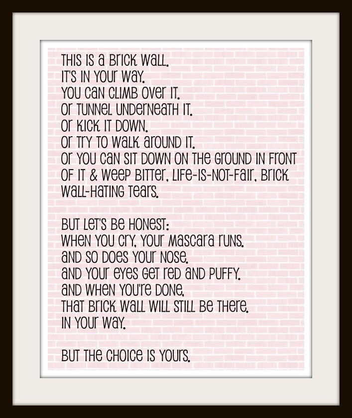 We All Have Brick Walls Art Print (8.5 x 11)