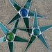Atlantic Ocean Star in teal, tuquoise or green Stained Glass