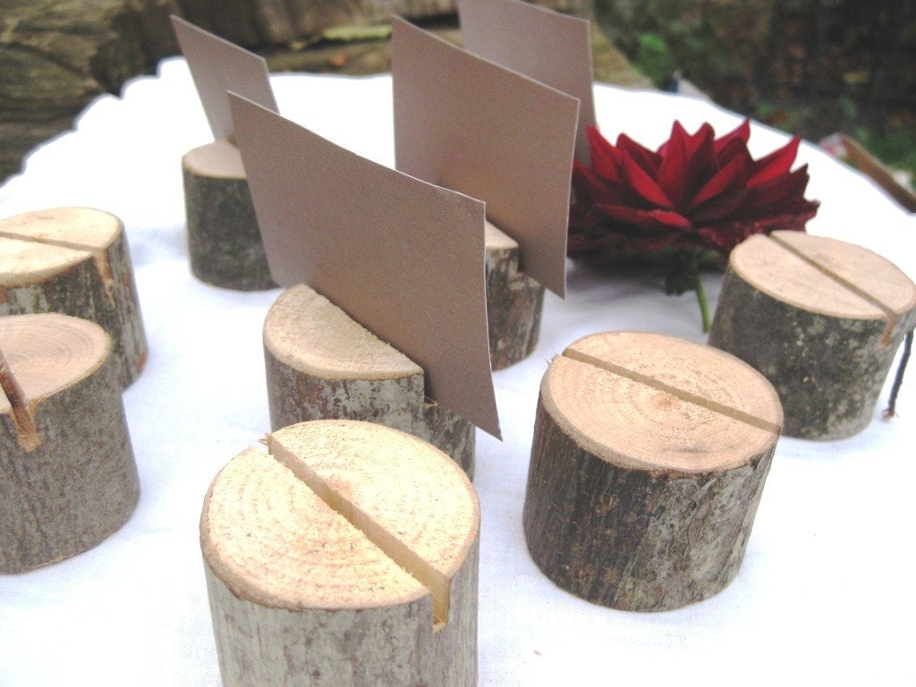 150 round place card holders- from a fallen tree