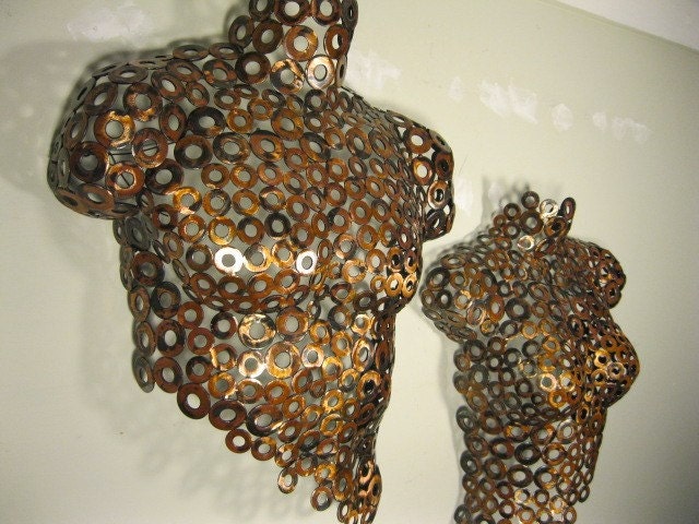 Abstract Wall Art Modern Metal Sculpture Nude Torso by Holly Lentz