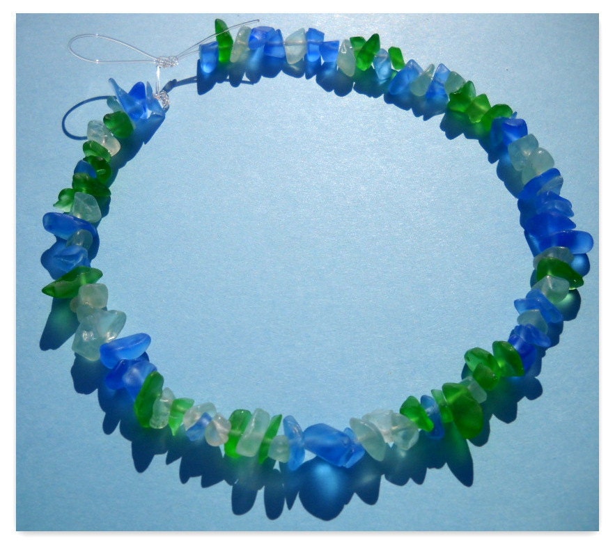 Small Drilled Sea Glass Beads - By the Strand - Approx 12 Inches Long - 4mm - 8mm