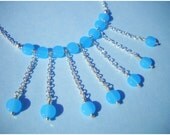 Sky Blue Jade and Silver Summer Necklace