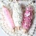 Cottage Chic Trim Set Pink Organza Ribbon, Brocade, Pink Beaded Ribbon