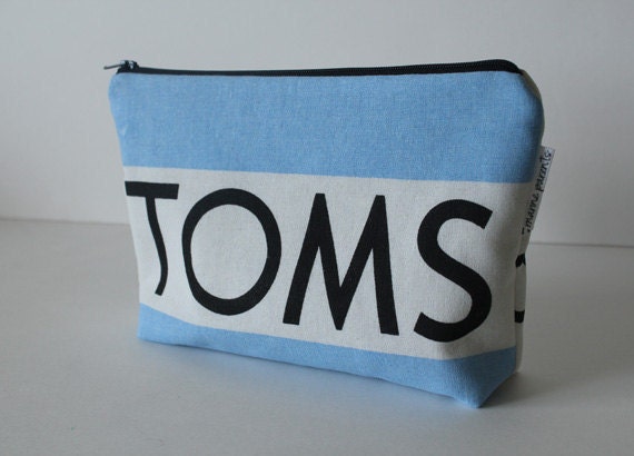 large zipper pouch -- TOMS upcycle zip pouch