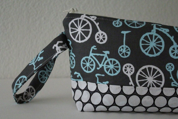 diaper clutch / diaper and wipes case - bicycles