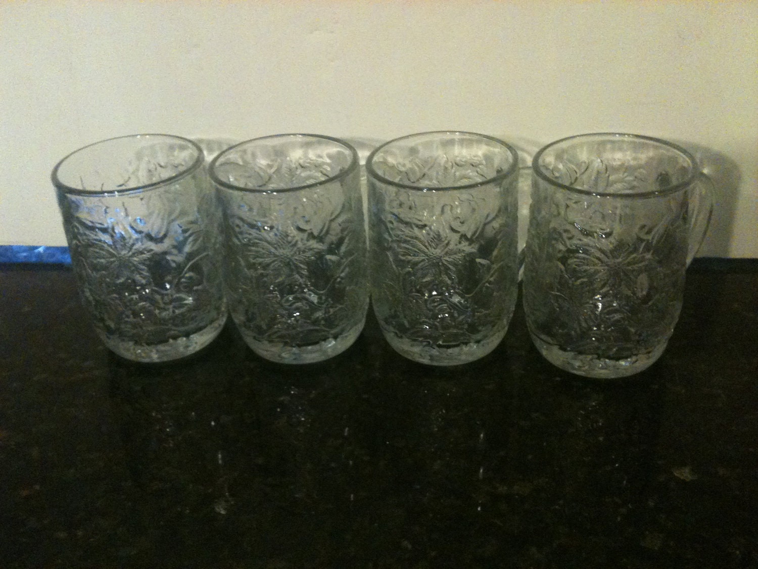 Vintage Set of 4 Princess House Fantasia Mugs