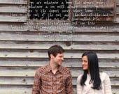 I Carry Your Heart - Photo to Art - Engagement Portrait with Wedding poem / vows / lyrics
