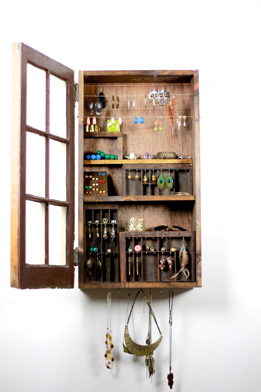 Jewelry organizer, Jewelry display, jewelry storage, jewelry holder, Jewelry closet, jewelry cabinet..... Handmade by TangleandFold