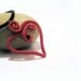 Scarlet Heart Necklace Wrapped Crochet Tube, Valentines Day Gift