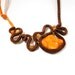 Crochet Statement Necklace Free Form Trendy Orange & Brown