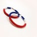 Crochet Tube Hoop Earrings, Red White Blue, Patriotic Flag Earrings