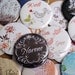 Wedding Favor Custom Pocket Mirror - Striped Damask in Yellow and Gray