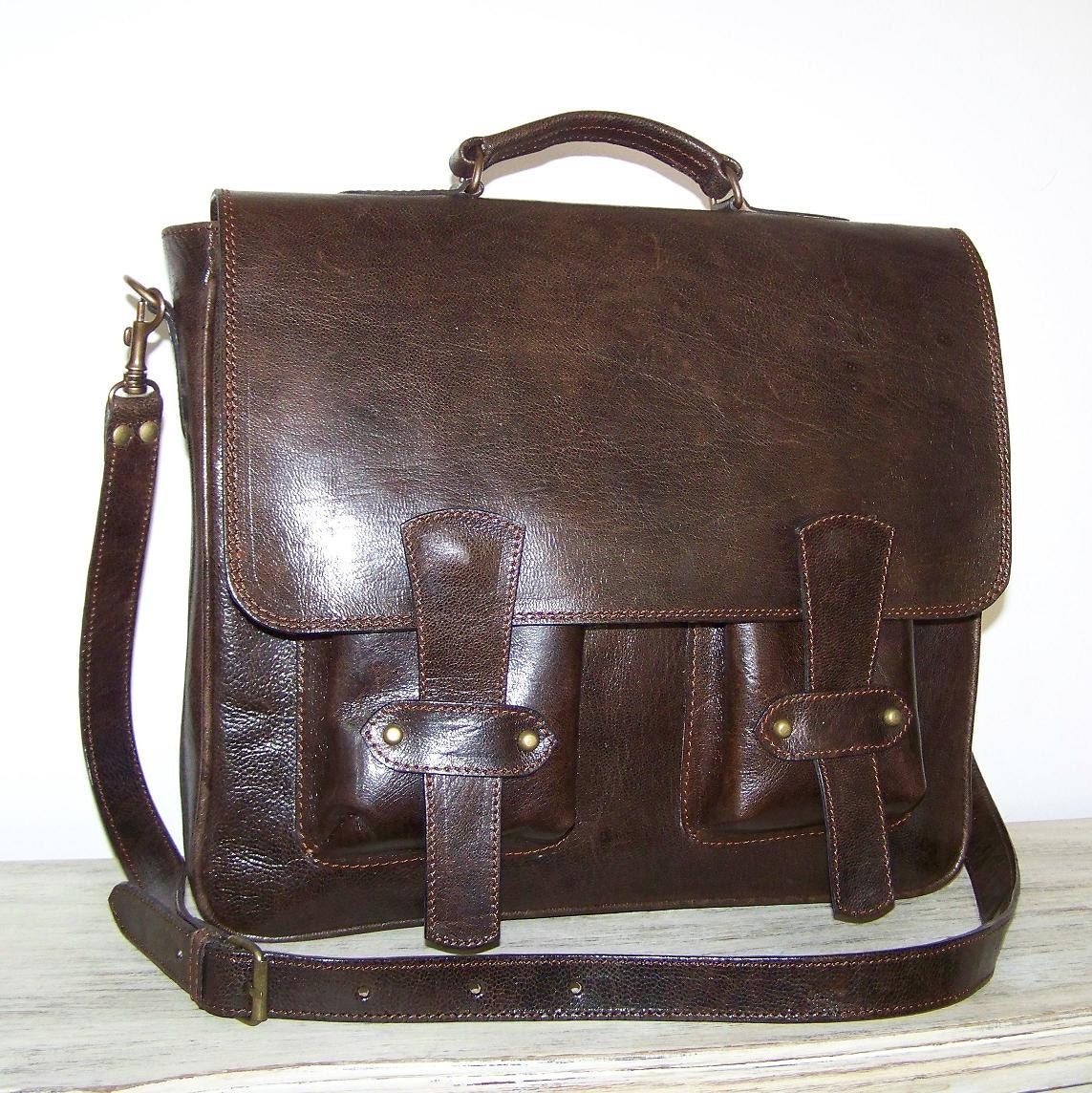 Leather Messenger Shoulder Cross body Bag Sion fits a 13 inches Macbook Pro SALE