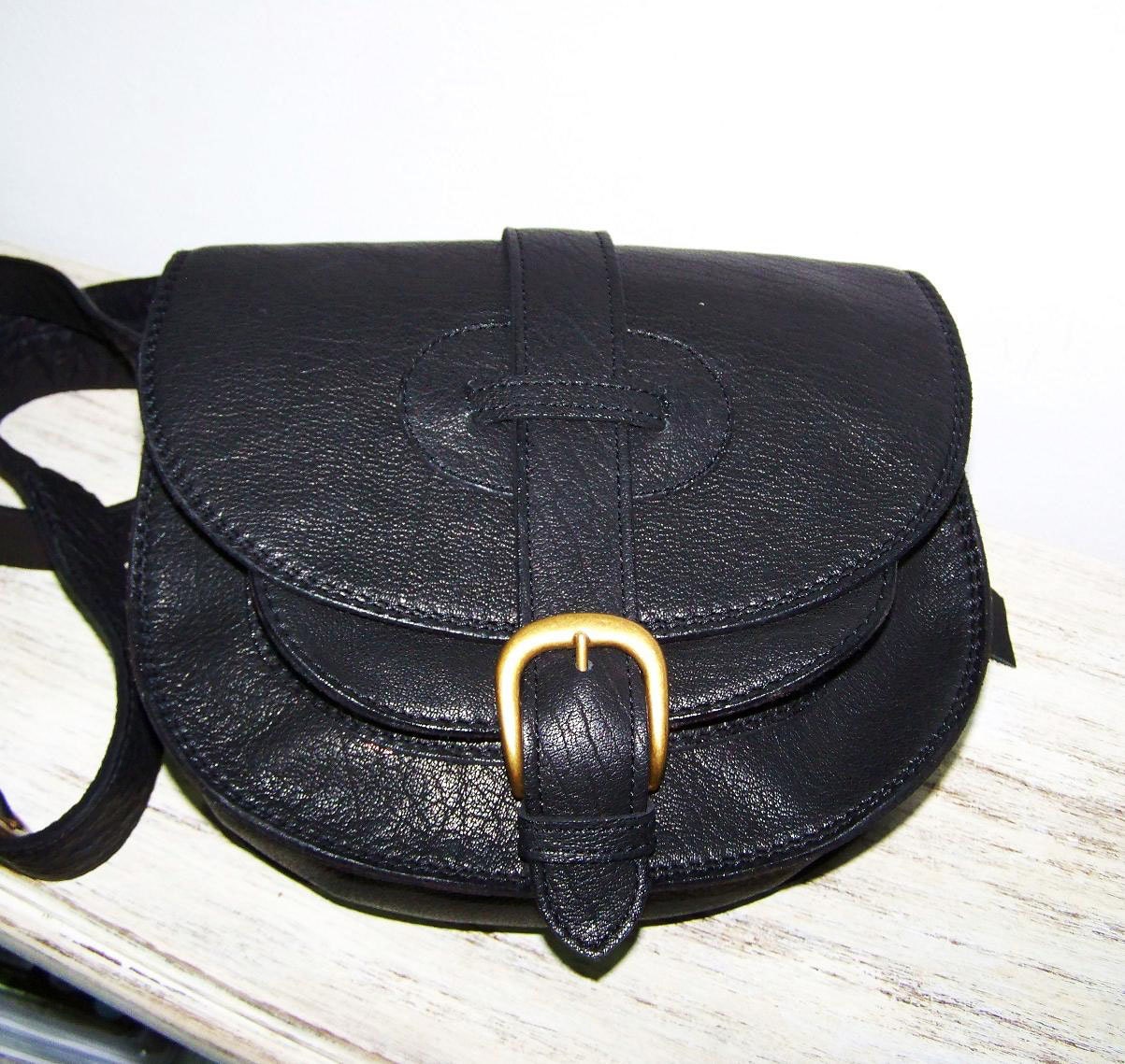 Reserved listing for Kaylie15 Leather Bag Purse Shoulder Cross body Bag Handbag Messenger Goldmann mini in black