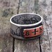 Personalized custom stamped silver coin and copper band ring US Barber quarter dollar