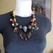 CIRCUS of SOUR unique statement necklace beadwork bib necklace bizarre strange jewelry creepy clown necklace