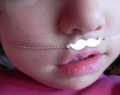 Funny mustache sterling silver pendant necklace - fun jewelry