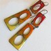 Art Deco Earrings, Enamel Jewelry, Statement Earrings, Red Earrings