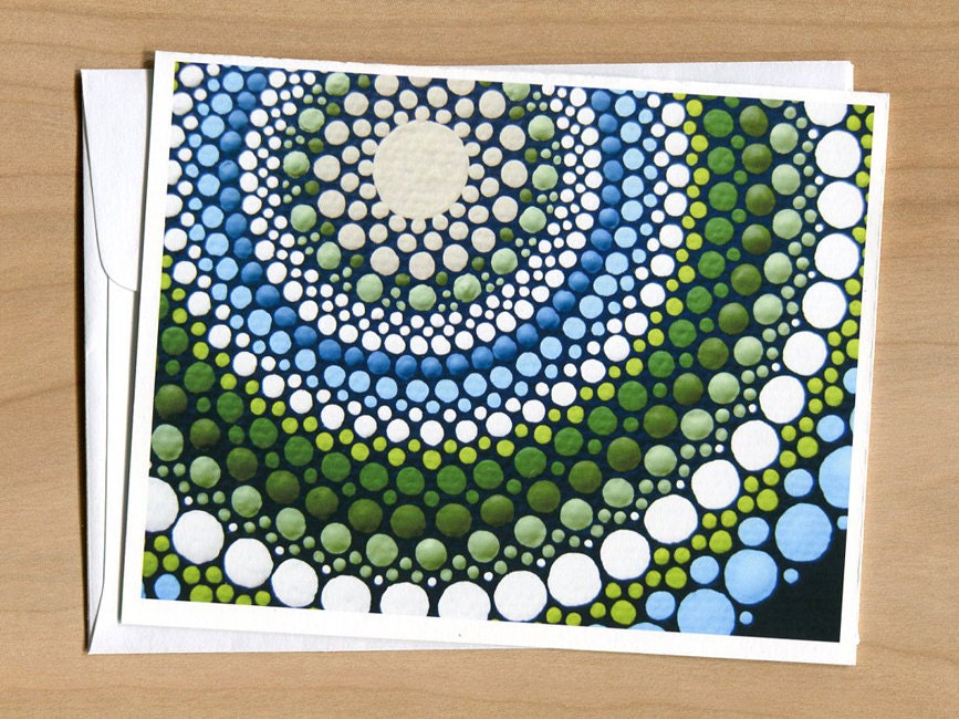 Set of 5 Mandala Note Cards - Blank Inside