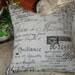 pillow slip cover French Script And Burlap Pillow Cover 18" x 18" by Gathered Comforts