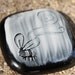 Bee-lieve Fused Glass Pocket Charm -Worry Stone in Dark Purple