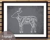 Venison aka Deer Butcher Chart-11x14 Print (featured in Charcoal) (Buy 3 and get One Free)