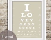 I Love You So So So So So So So Much  (Eye Chart) 8x10 Print (Featured in Champagne) Buy 3 Get One Free