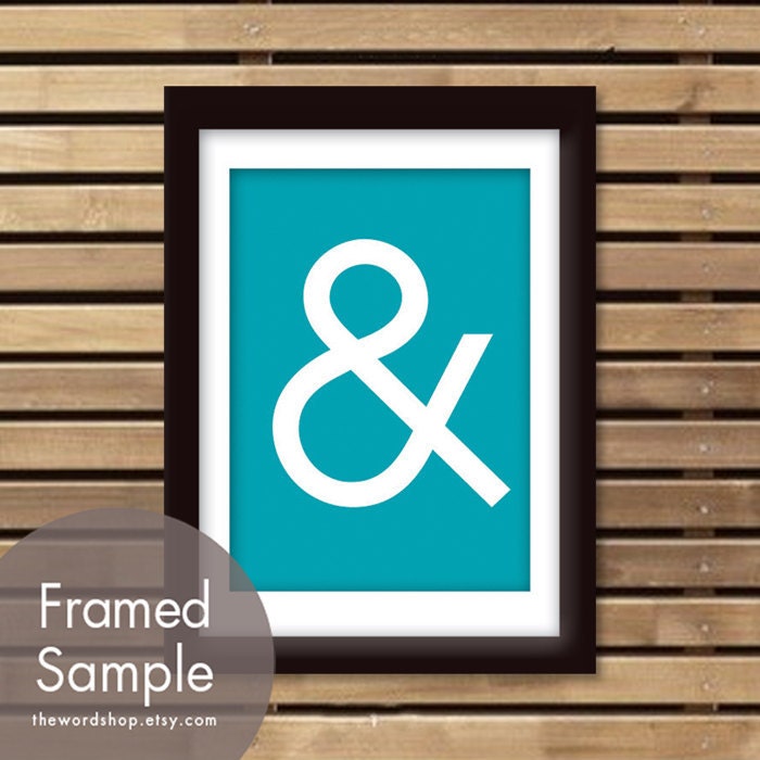 Ampersand Symbol - 5x7 Print (Featured in Oceanic Blue) (Buy 3 and get One Free)