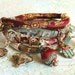 Red wine brocade wrap bracelet