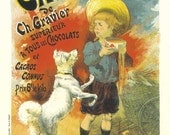 Sale. 18x24 Vintage French Advertisements. Cacao Lacte Poster by Lucien Lefevre - 056