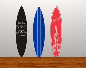 Kids Vinyl Wall Art Surfboards Vinyl Wall Mural Decal Graphics for Home, Kids, Children, Dorms, Baby Nursery