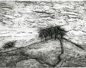 After Bridport-  8inx 6in , 20cm x 15cm approx. collagraph on heavyweight rag paper. Proof print