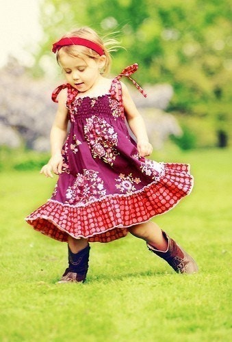 Girl sundress summer dress Momento shirred sundress that can be maxi skirt