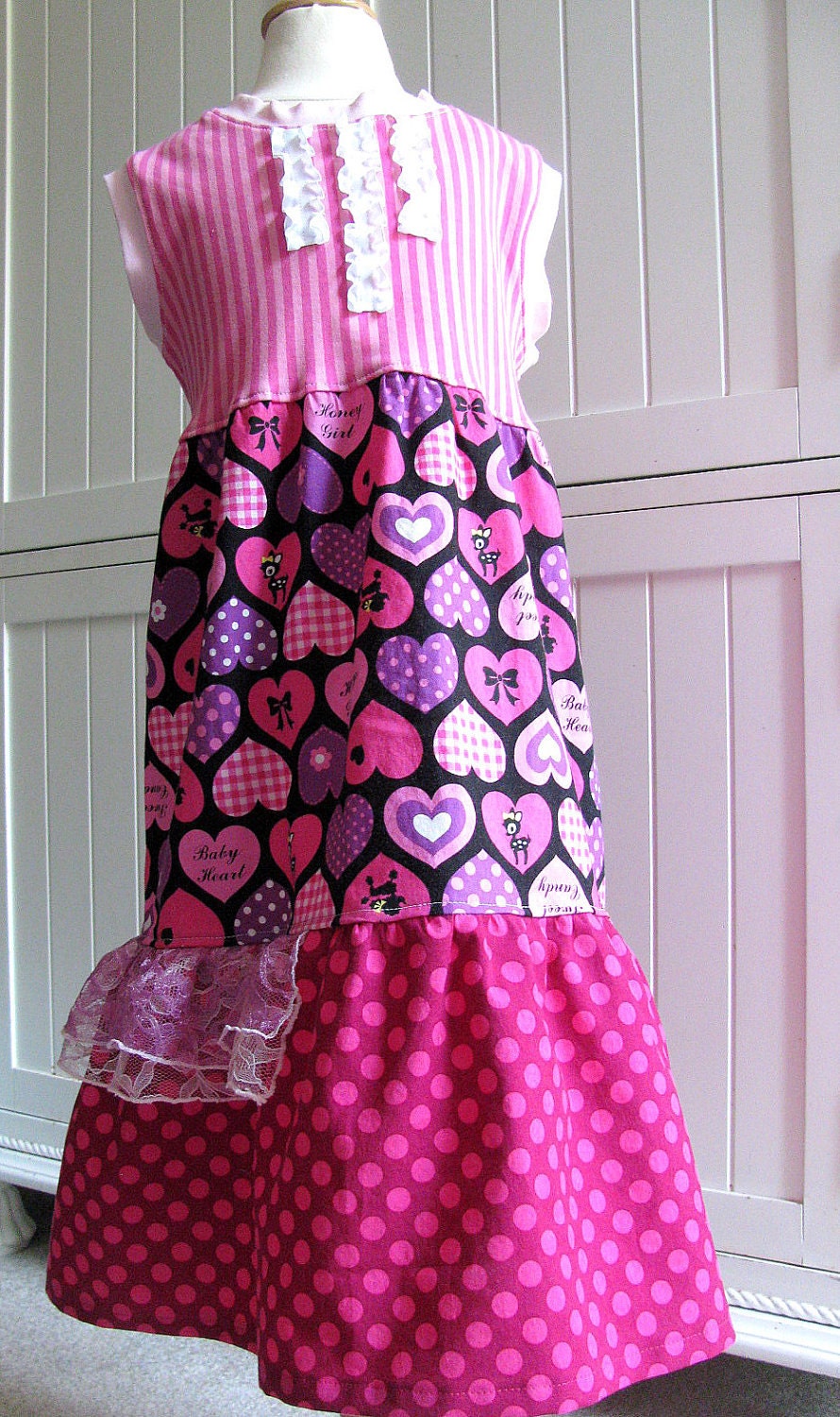 Girl summer dress Poodle love ..sizes 2T,3t,4t,5,6,7,8 sleeveless child dress