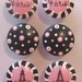 6 Hand Painted Paris Pink and Black Poodle Decor Drawer knobs