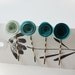 Tea Party Turquoise - Paper Flower Bobby Pins Set of 4