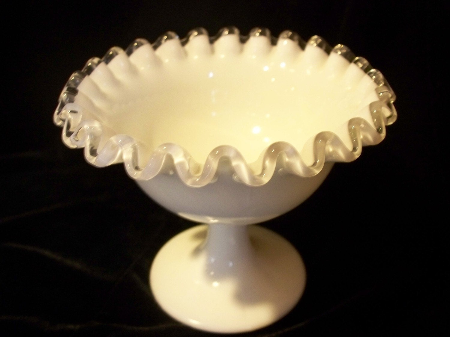 Fenton Nut Dish Silver Crested Marked